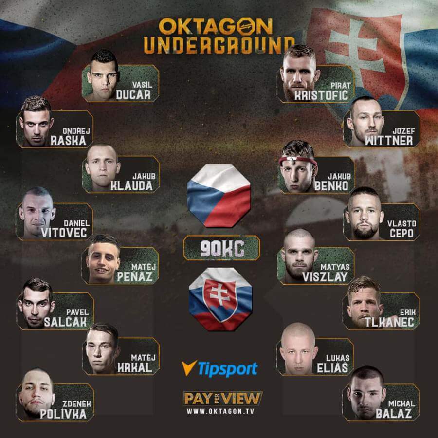 Oktagon underground 2020 - pyramida program muzi do 90 kg - mma - skupiny