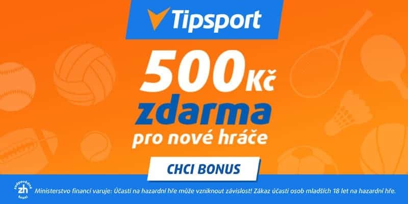 Tipsport bonus 500 kč zdarma pro nové hráče