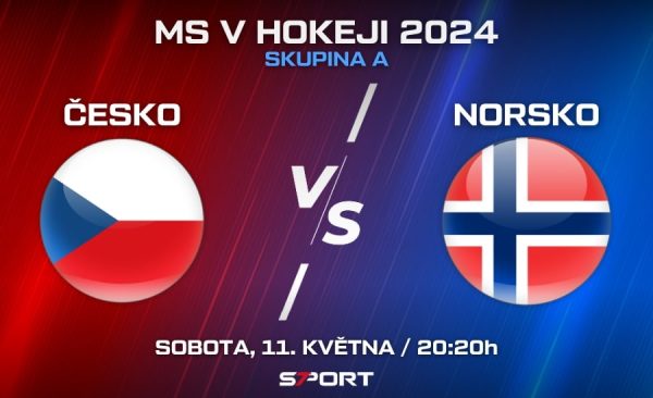 Česko – Norsko na MS v hokeji 2024: výsledek, sestavy, sestřih