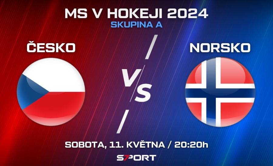 Česko - Norsko na MS v hokeji 2024