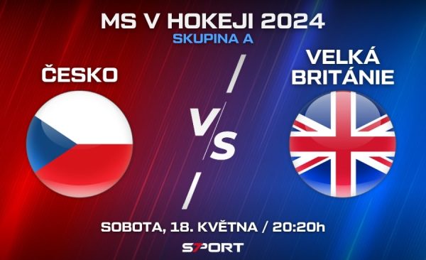 Česko – Velká Británie MS v hokeji 2024 – sestavy, program, live stream, výsledky