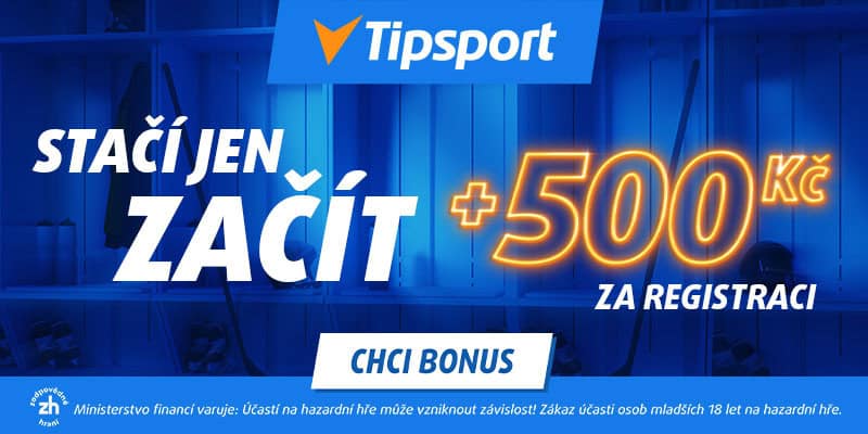 Tipsport MS v hokeji bonus 500 Kč zdarma