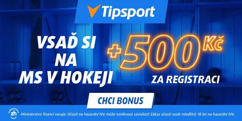 Tipsport MS v hokeji s bonusem 500 Kč