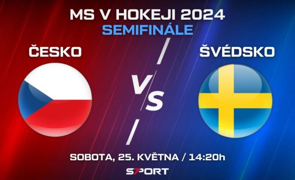 Česko – Švédsko semifinále MS v hokeji – sestavy, live přenos, kurzy