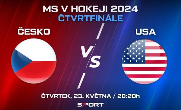 Česko – USA čtvrtfinále MS v hokeji 2024 – sestavy, výsledek, kurzy