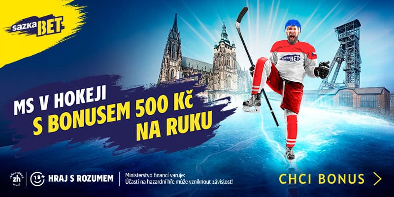 Sazka MS v hokeji bonus 500 Kč
