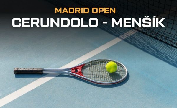 Cerundolo – Menšík |1.5.| Madrid Open 2025, live stream zdarma, srovnání, bilance, kurzy