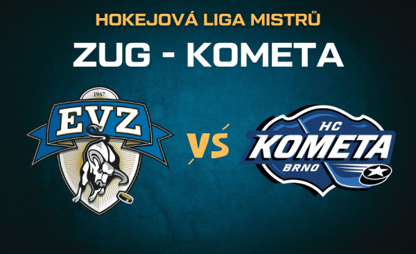 Zug – Kometa Brno |15.10.| live stream hokejové Ligy mistrů zdarma, kurzy, sestavy